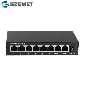 24V 8-портовый коммутатор POE Ethernet 100 Мбит/с Сетевые IP-камеры Беспроводная точка доступа 6 + 2 Сетевых коммутатора 108 Вт PoE КОНЦЕНТРАТОР