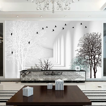beibehang Пользовательские обои 3d трехмерное расширение пространства фрески минималистичная гостиная абстрактный деревянный фон обои