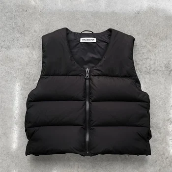 Cole Buxton/ Осенне-зимняя Модная куртка-жилет из высококачественного хлопка на Пуху в стиле Ретро, черно-серая