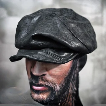 Винтажные береты для мужчин, черные складки с регулируемым размером, повседневная стильная дизайнерская восьмиугольная кепка ручной работы, женская шляпа