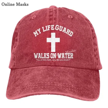 Джинсовая кепка My Life Guard Walks On Water, христианская Пасхальная религиозная бейсболка для папы, Классическая Регулируемая кепка для мужчин и женщин