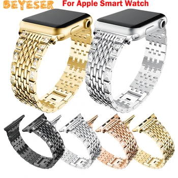 Ремешок Из Цинкового сплава Звено Цепи Для Apple Smart Watch Модный Роскошный Новый Металлический Браслет 38 мм 42 мм Ремешок Для Часов Аксессуары Для Браслетов